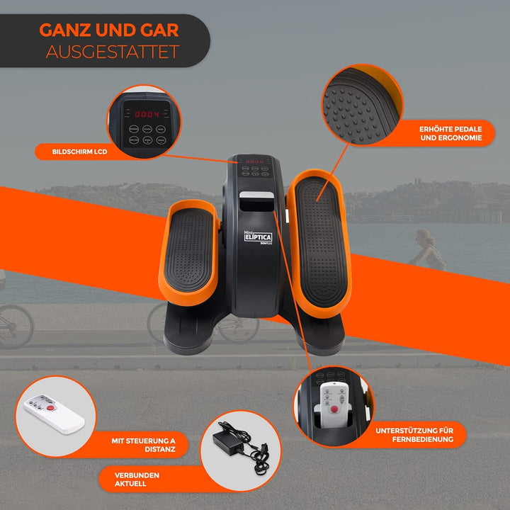 Bonplus BP | Mini Heimtrainer | Bidirektionaler | Mini-Ellipsentrainer | Fernbedienung | Geschwindig