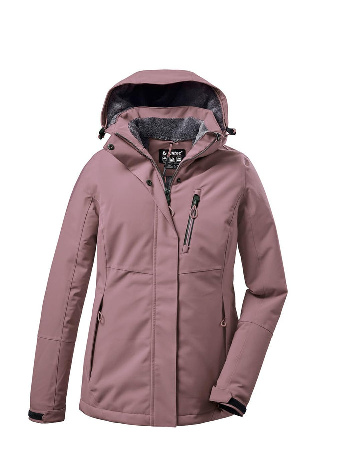 Killtec Damen Kow 170 Wmn Jckt Funktionsjacke/Outdoorjacke mit abzippbarer Kapuze 42 dunkel malve, 4