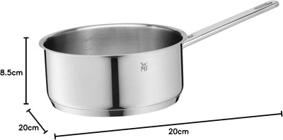 WMF Compact Cuisine Stielkasserolle 20cm, ohne Deckel, Kochtopf klein 2,5l, Milchtopf Induktion, Cro