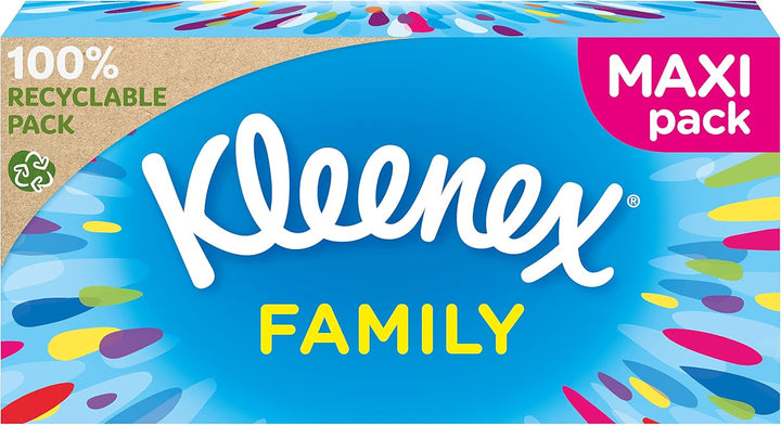 Kleenex Family Kosmetiktücher-Box, für den täglichen Gebrauch, 2-lagig, 15 Boxen je 128 Tücher blanc