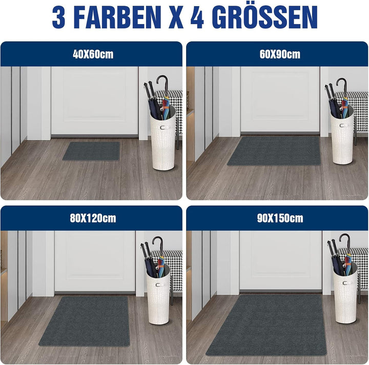 Fussmatte innen, 90x150cm waschbar Schmutzfangmatte,superdünne Eingangstürmatte,strapazierfähige Tür