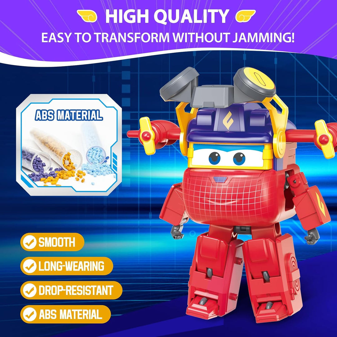 Super Wings Verwandelbares Spielzeug 2PCS Curie & Runi, 2-in-1-Actionfiguren, Roboter-Spielzeug für