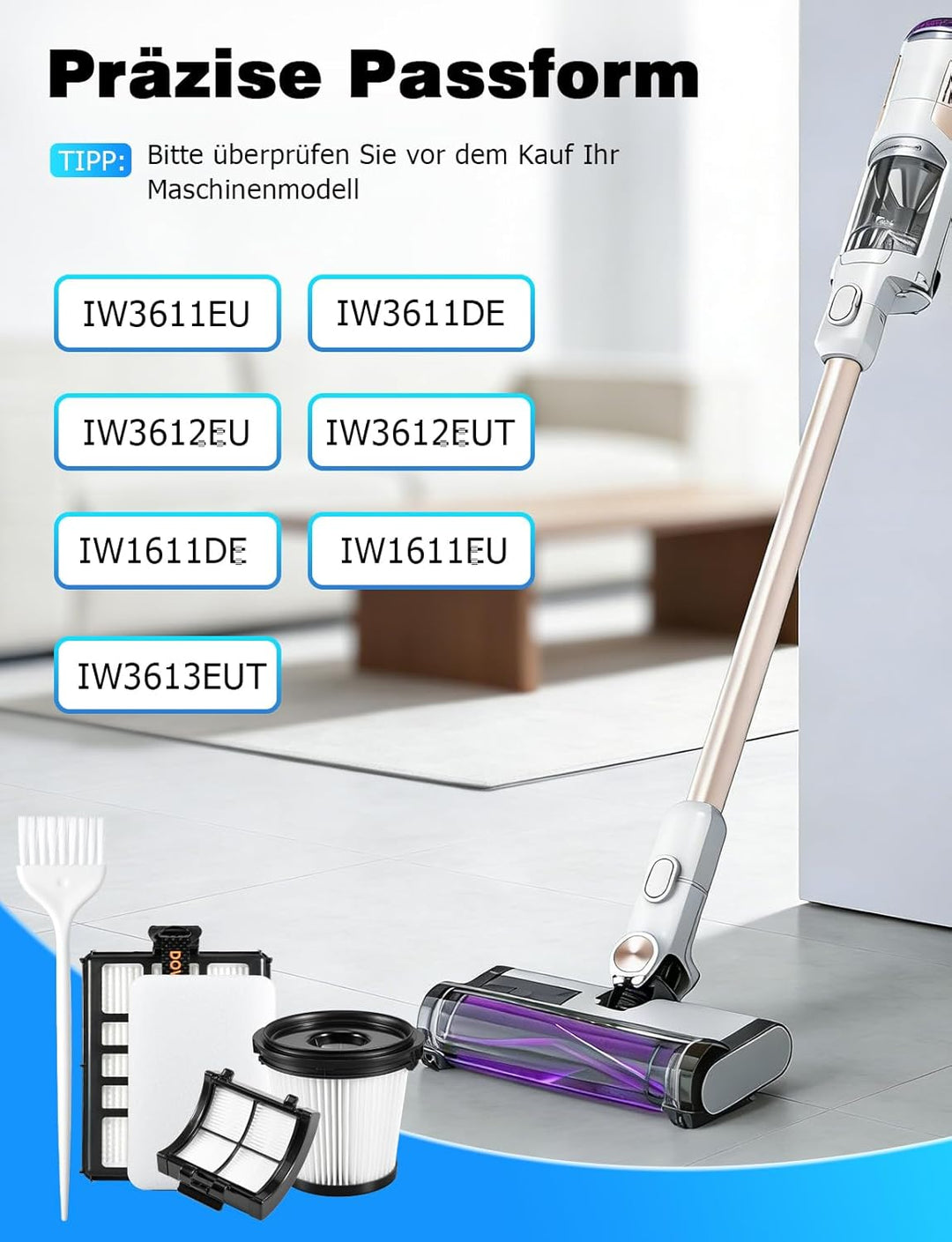 Mellbree Ersatzfilter für Shark IW3612EU, HEPA Waschbarer Filter für Shark Detect Pro, Kompatibel mi