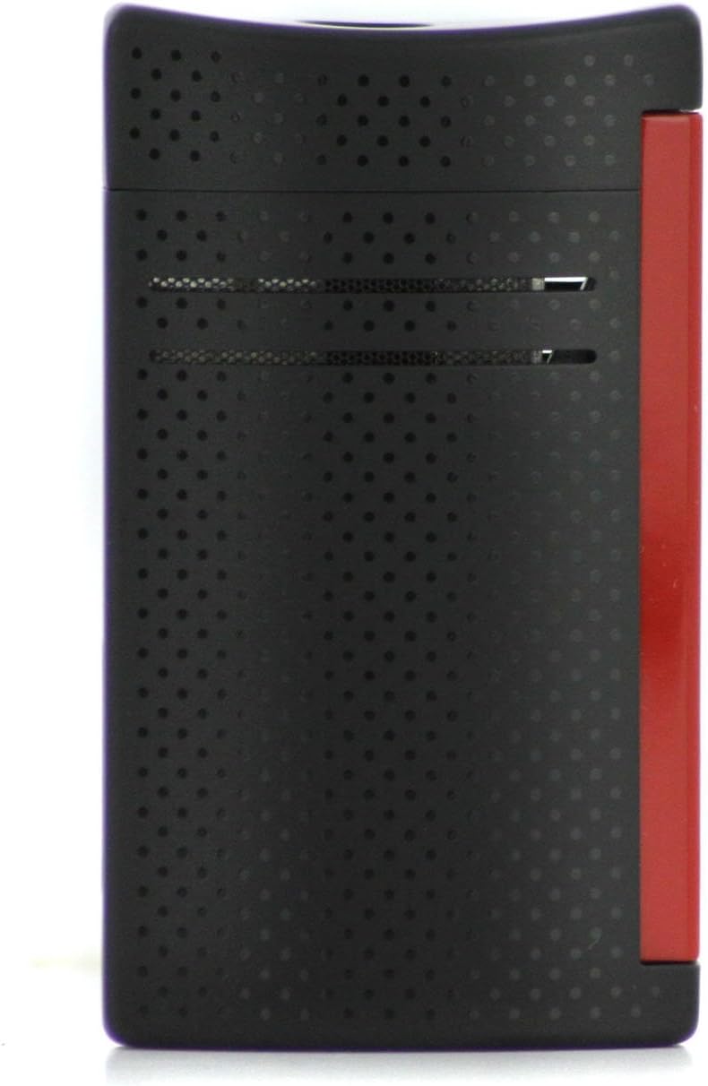S.T. Dupont Maxijet-Feuerzeug, gebürstetes Chrom-P Mattschwarz-rot Matt Black/Red, Matt Black/Red