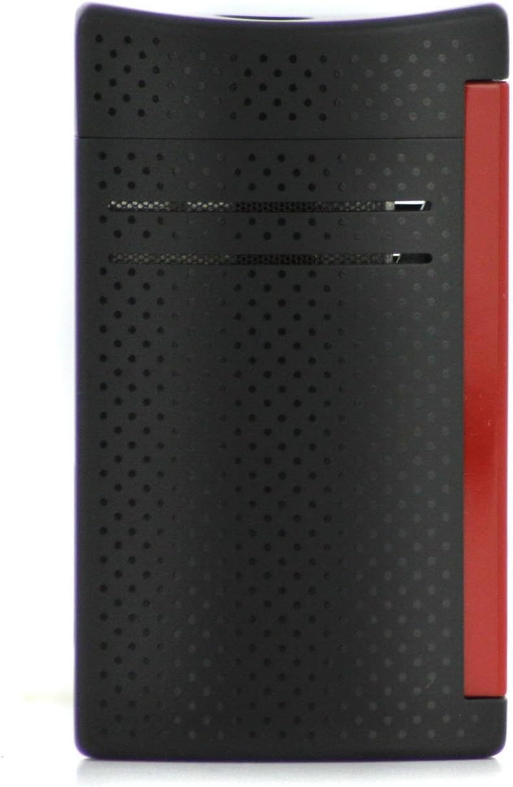 S.T. Dupont Maxijet-Feuerzeug, gebürstetes Chrom-P Mattschwarz-rot Matt Black/Red, Matt Black/Red