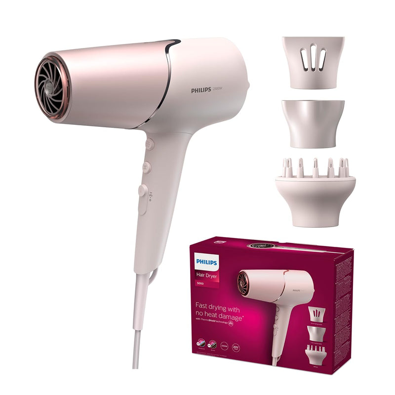 Philips Series 5000 Haartrockner mit ThermoShield Technologie - 2300W, Ionisierungsfunktion, 6 Hitze