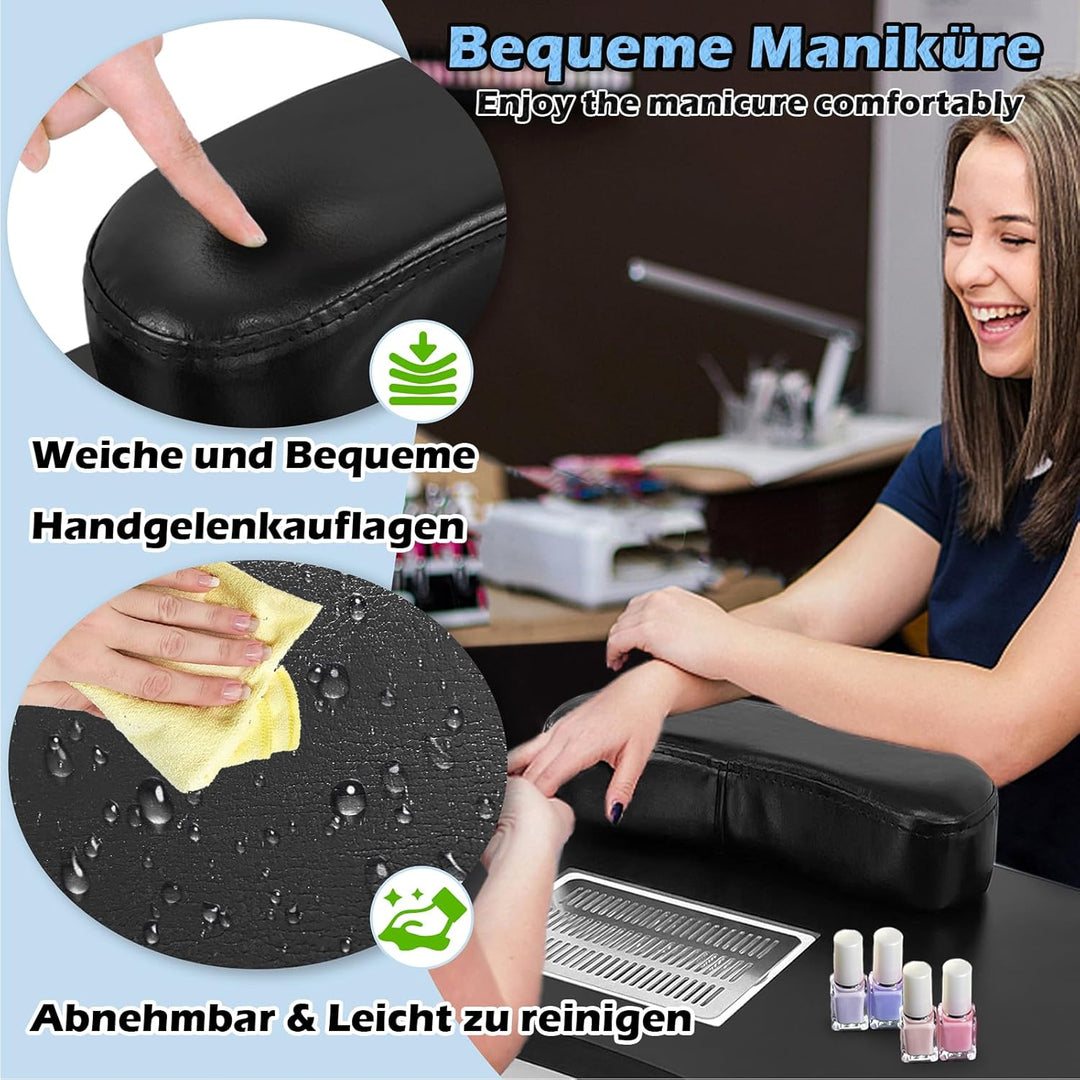 LZQ Nageltisch mit Absaugung Maniküretisch Faltbare mit Nagelstaubsauger Mobilesmanikürtisch für Sta