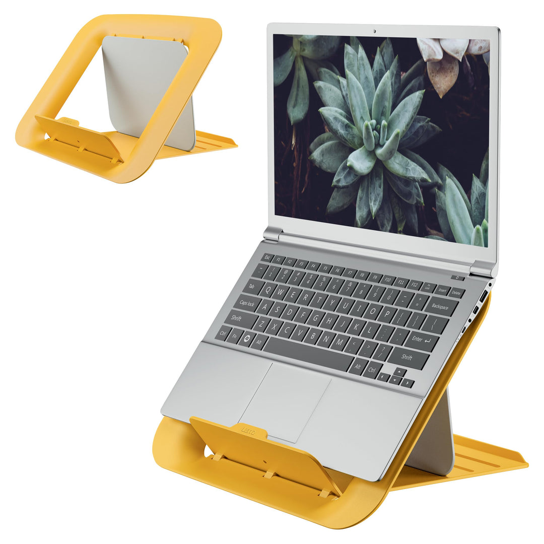 Leitz Höhenverstellbarer Laptopständer, Kompakte Laptop-Erhöhung mit 4 Höhen für 13“-15“ Notebooks,
