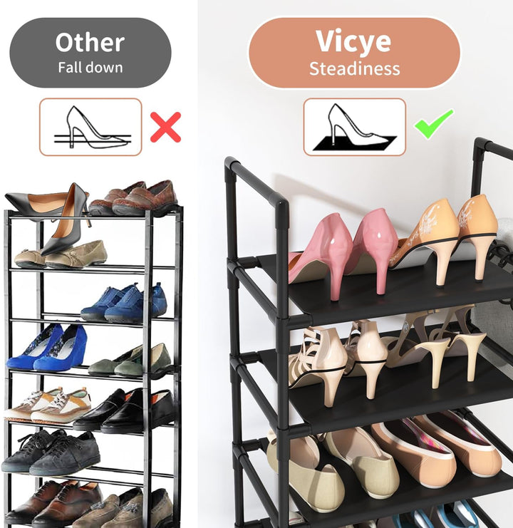 Schuhregal mit 10 Ebenen, Schuh-Organizer für 20-25 Paar Schuhe, offener Schuhschrank hoch, Schuhstä