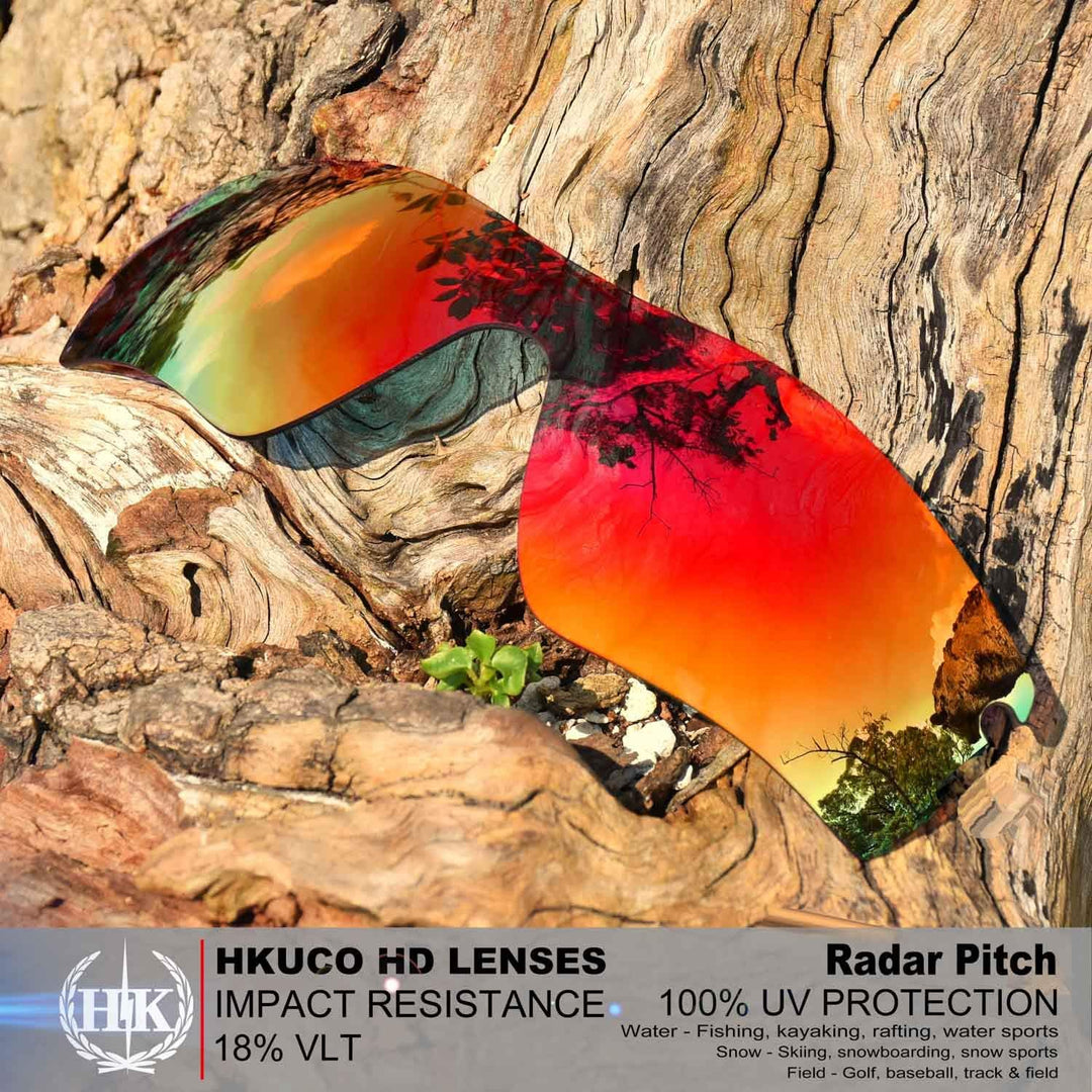 HKUCO Verstärken Ersatz-Brillengläser für Oakley Radar Pitch Rot/Blau/Titan Sonnenbrille