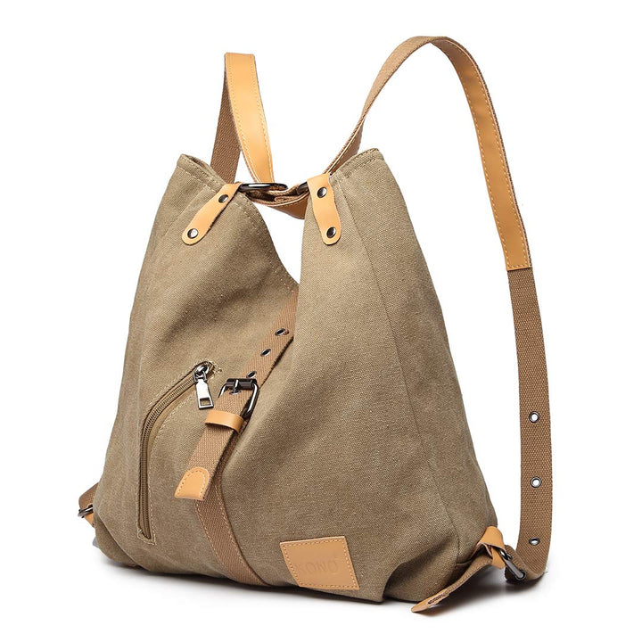 KONO Henkeltaschen Canvas Rucksack Damen Gross Handtaschen Anti Diebstahl Taschen Shopper Schulterta