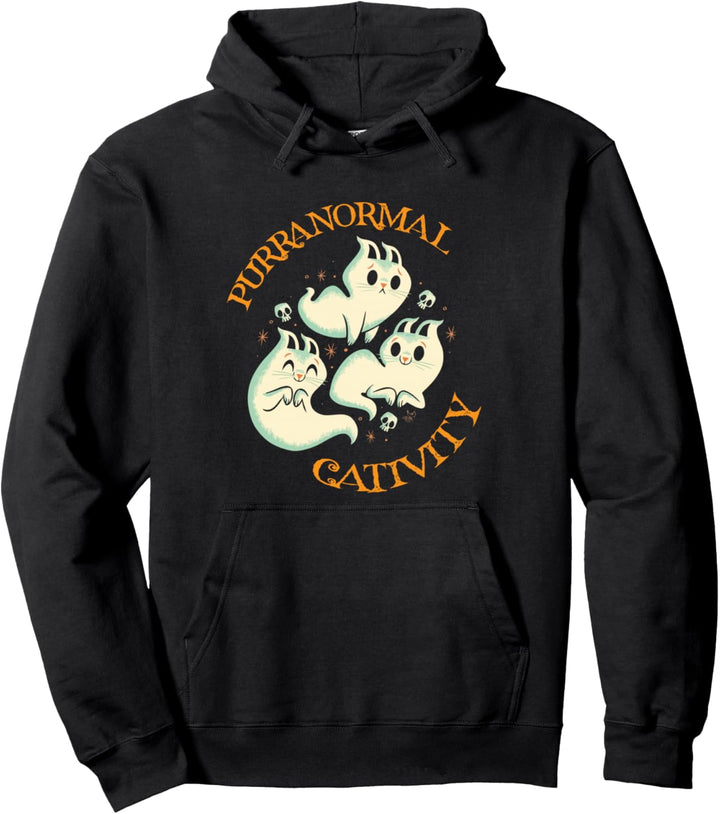 Purranormal Cativity Funny Halloween Costume Ghost Cats Gift Pullover Hoodie