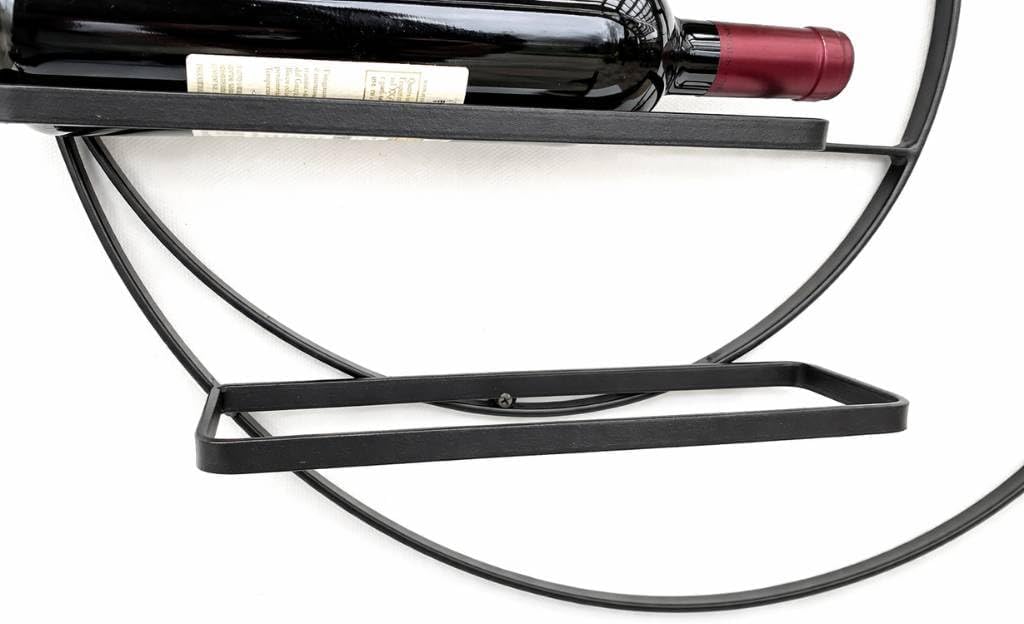 DanDiBo Weinregal Metall Wand 55 cm Schwarz Largo Rund Flaschenregal 96213 Flaschenhalter Wandmontag