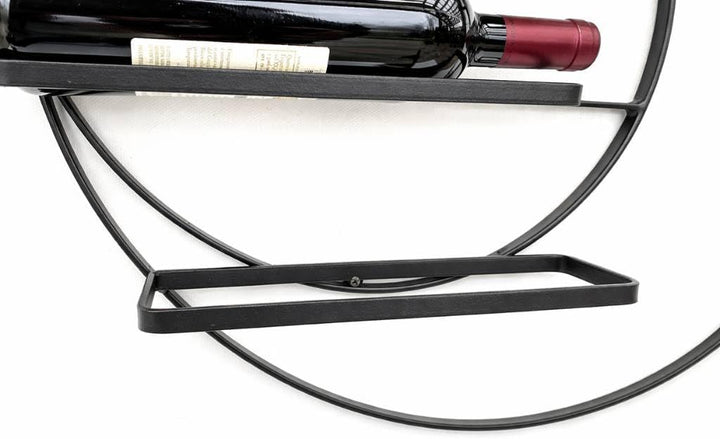 DanDiBo Weinregal Metall Wand 55 cm Schwarz Largo Rund Flaschenregal 96213 Flaschenhalter Wandmontag