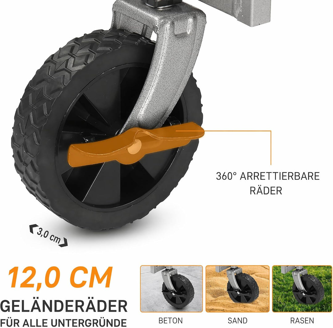 LEADZM Bollerwagen Faltbar, Handwagen 100 kg Tragkraft - für Camping, Einkäufe &amp; Outdoor, 74,5 x 45