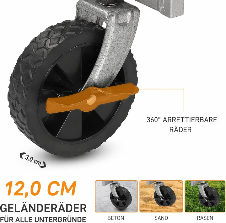 LEADZM Bollerwagen Faltbar, Handwagen 100 kg Tragkraft - für Camping, Einkäufe &amp; Outdoor, 74,5 x 45