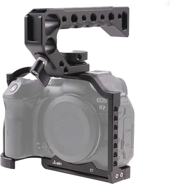 Hersmay Kamerakäfig mit Tragegriff für Canon EOS R7 Käfig mit Schnellwechselplatte für Arca Ständer,