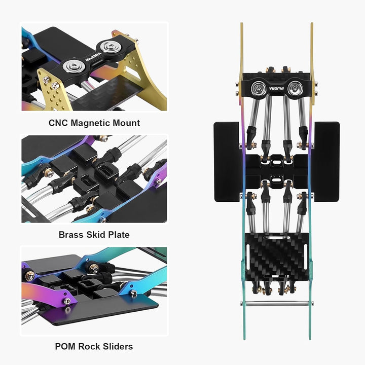 INJORA Rainbow Titanium LCG Chassis Kit für 1/24 SCX24