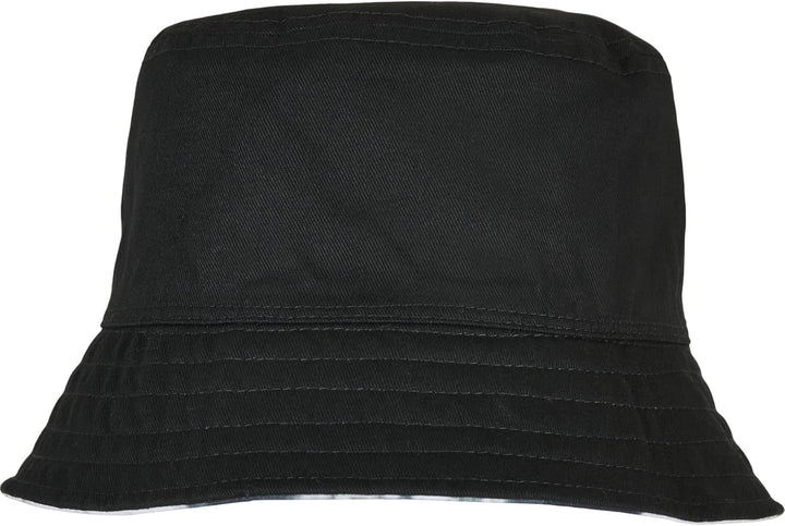 Flexfit Batik Wende-Bucket Hat - Unisex Anglerhut für Damen &amp; Herren, eine Seite einfarbig Schwarz,