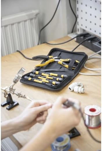 Wiha Werkzeug Set ESD 10-tlg. inkl. Tasche I sicheres Arbeiten an empfindlichen elektronischen Baute