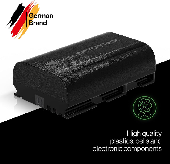 PATONA 2X Premium Akku LP-E6N Kompatibel mit Canon EOS R5 R6 7D 6D 5D Mark II III 80D 90D
