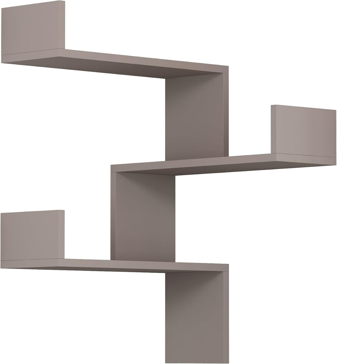 Luksa Wandmontiertes Eckregal mit 3 Etagen | Bücherregal & Dekoregal | 60 x 60 x 90 cm | Verschieden