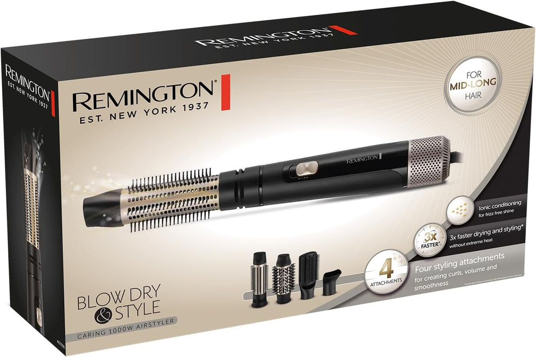 Remington Warmluftbürste [inkl. 4 Aufsätze: 38mm&50mm Rundbürste, Stylingdüse, Flachbürste] Blow Dry