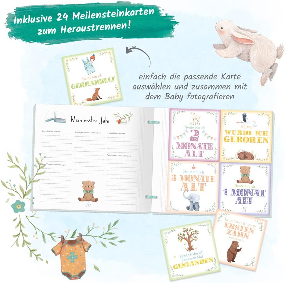 Trötsch Babyalbum Unser Baby Das erste Jahr: Erinnerungsalbum zum Eintragen Geschenkbuch Baby einkle