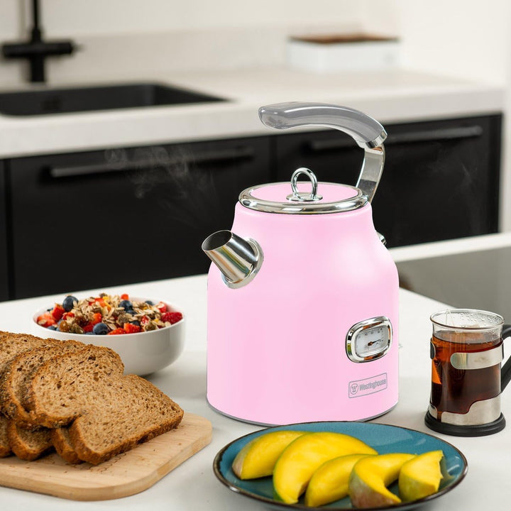 Westinghouse Retro Wasserkocher Kocher Für Wasser Mit Temperatur & Wasserstandsanzeige, Mit Kalkfilt