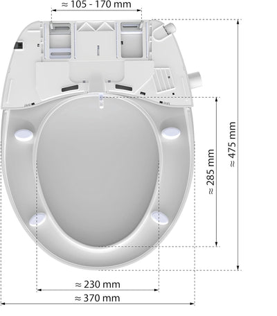 EISL Dusch WC-Sitz Aufsatz (kein Stromanschluss für die Dusch Funktion benötigt), Toilettensitz mit