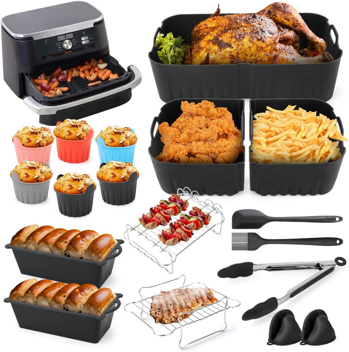 Silikonform Heissluftfritteuse für Ninja AF500EU Zubehör Foodi Flexdrawer 10.4 L Heissluftfritteuse