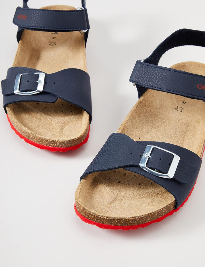 Geox Jungen J Ghita Boy B Sandalen 39 EU Navy Red, 39 EU Navy Red