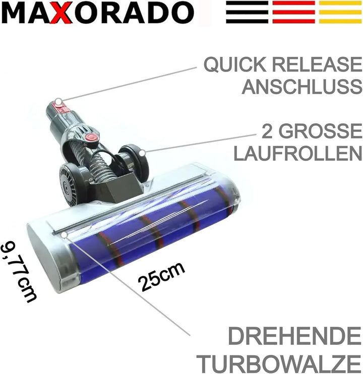 Turbobürste + Rohr + Parkettdüse für Dyson V7 V8 V10 V11 V15 Zubehör Set Staubsaugerrohr Staubsauger