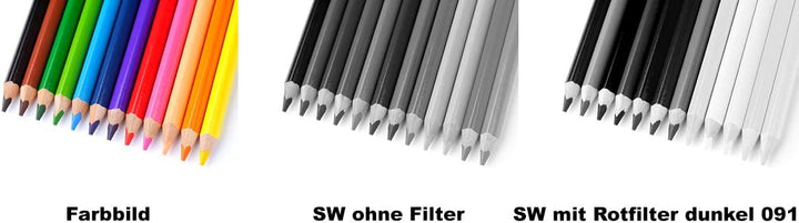 B+W Rotfilter dunkel 091 MRC Basic 105mm (16x vergütet, Professional)