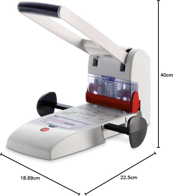 Novus B 2200 Blocklocher (200 Blatt, Zwei- und Vierfach-Lochung, Metall/Kunststoff) lichtgrau