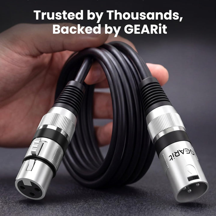 GearIT XLR-Mikrofonkabel (30 m, 1 Packung) XLR-Stecker auf Buchse, Mikrofonkabel, 3-polig, symmetris