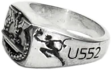 MK-art Militaria Ring, Deutscher U-Boot Ring U552 Erich Topp, Der rote Teufel