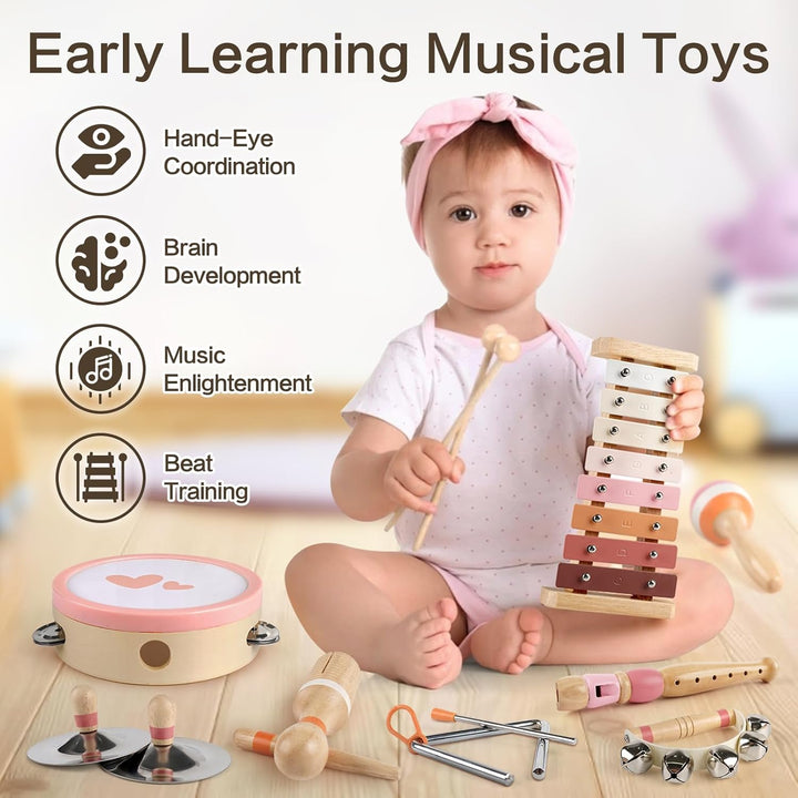 Musikinstrumente Kinder ab 3 Jahre Xylophon Trommel Schlagzeug Kinderspielzeug Musikinstrumente Spie