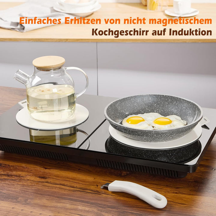 ACTIV CUISINE Induktion Adapterplatte 24 cm Induktionsadapterplatte mit abnehmbarem Griff Moka Induk