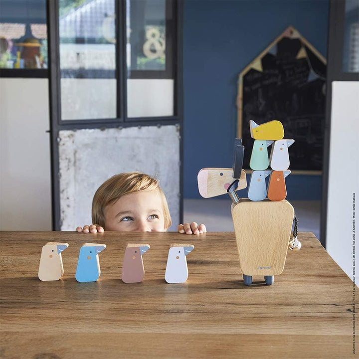 Janod - Balance-Spiel aus Holz „Büffel“ - Geschicklichkeitsspiel Entwicklung von Feinmotorik und Kon