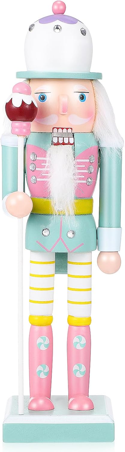 BESPORTBLE Nussknacker-Soldat, 25 cm, Holz, rosa Nussknacker-Figur, Nussknacker-Soldat, Ornament, pa