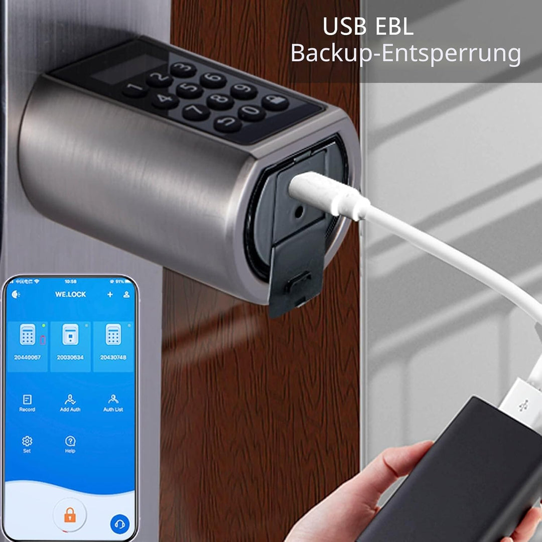 WELOCK PCB01 Elektronischer Tür-Schliesszylnder Schloss Passwort und Bluetooth mit 3 RFID-Karte IP44