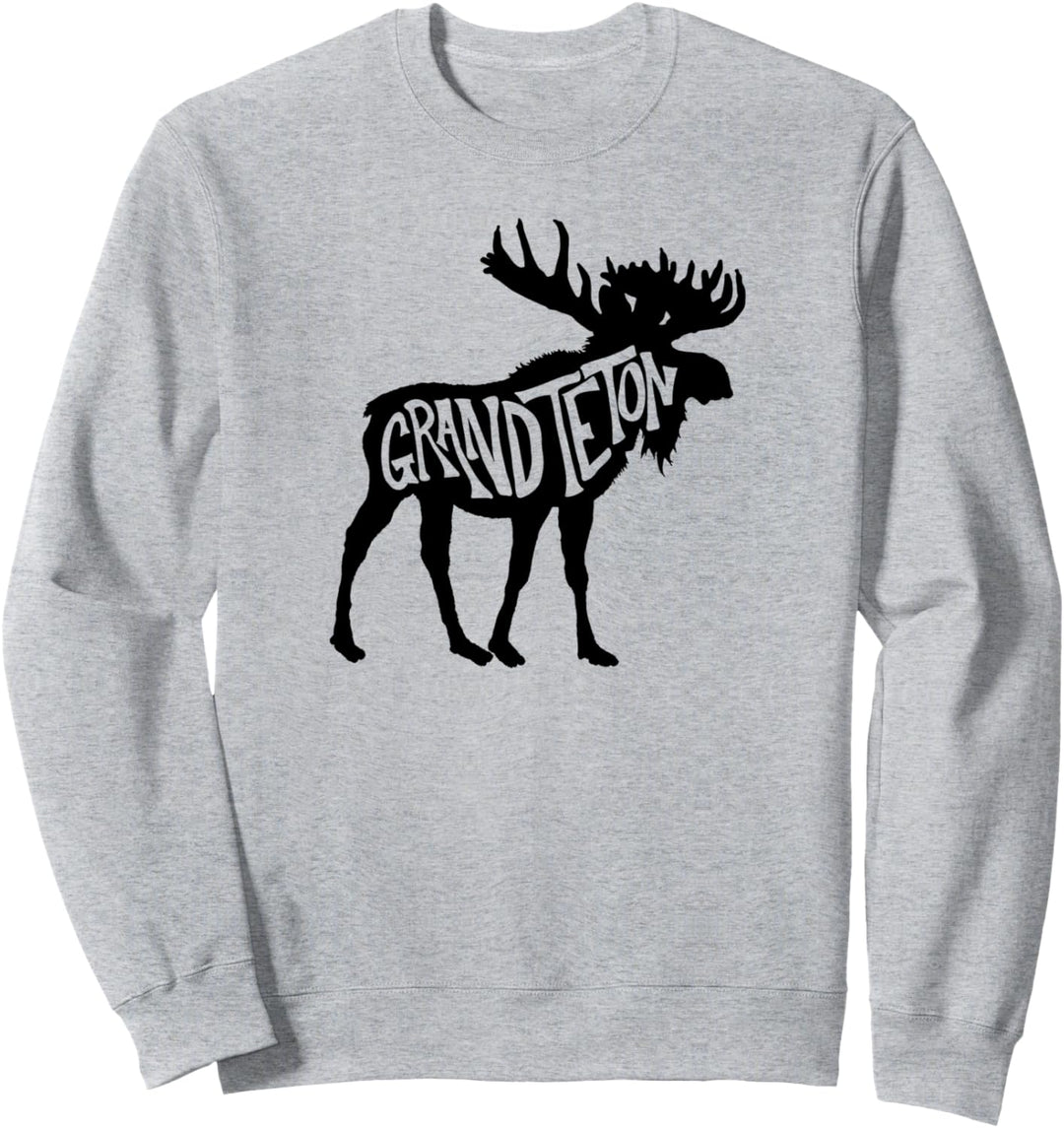 Grand Teton National Park Moose Typography Graphic Sweatshirt