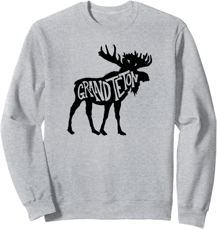 Grand Teton National Park Moose Typography Graphic Sweatshirt