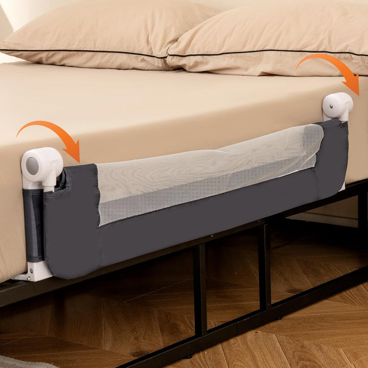 DREAMADE Bettgitter 150/120/105 cm, Kinderbettgitter Schutz, Kinderschutzgitter aus PP &amp; Oxford, Bab