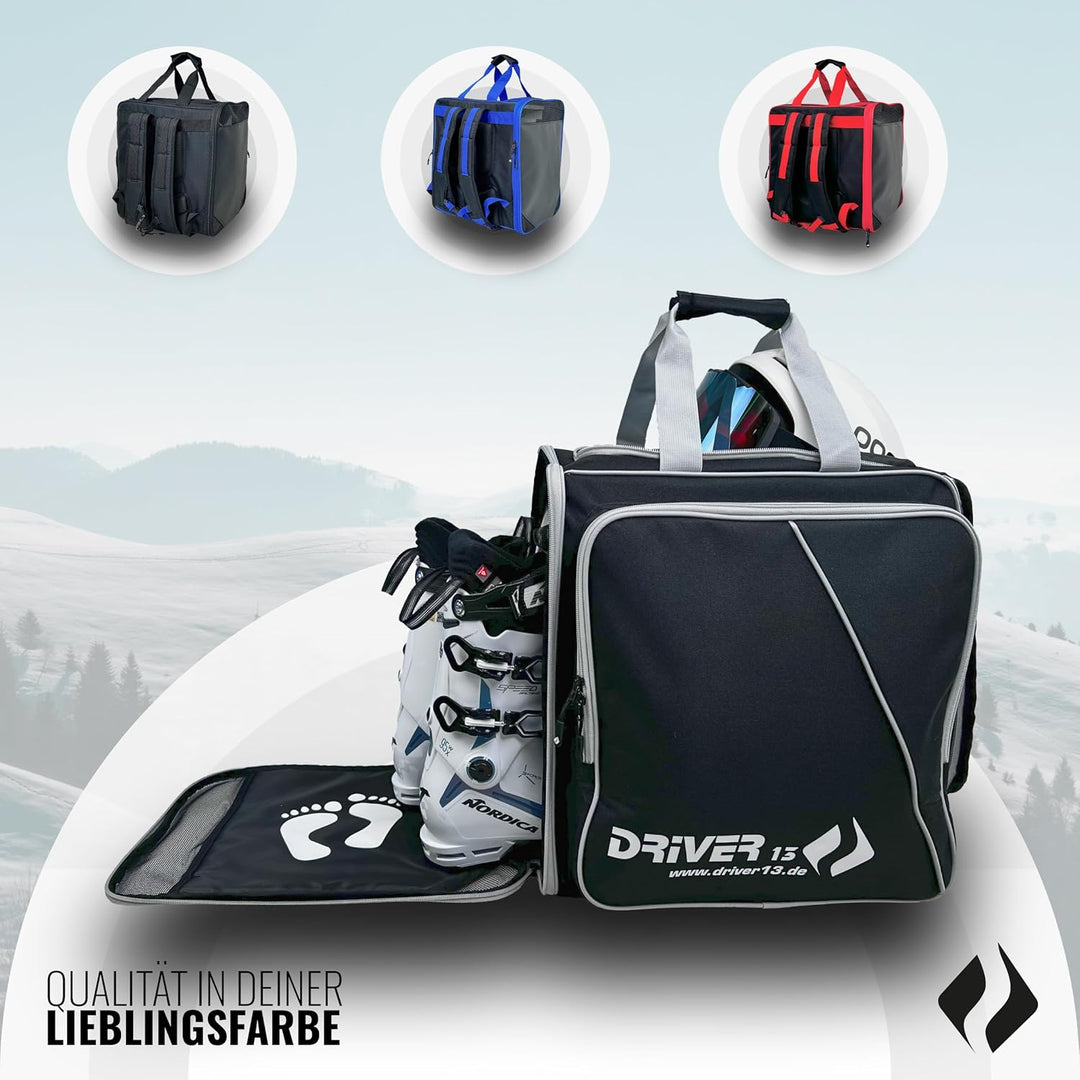 Driver13 Skischuhrucksack mit Helmfach Ideal für Deine Skischuhe mit Helmfach für Hart + Snowboard B