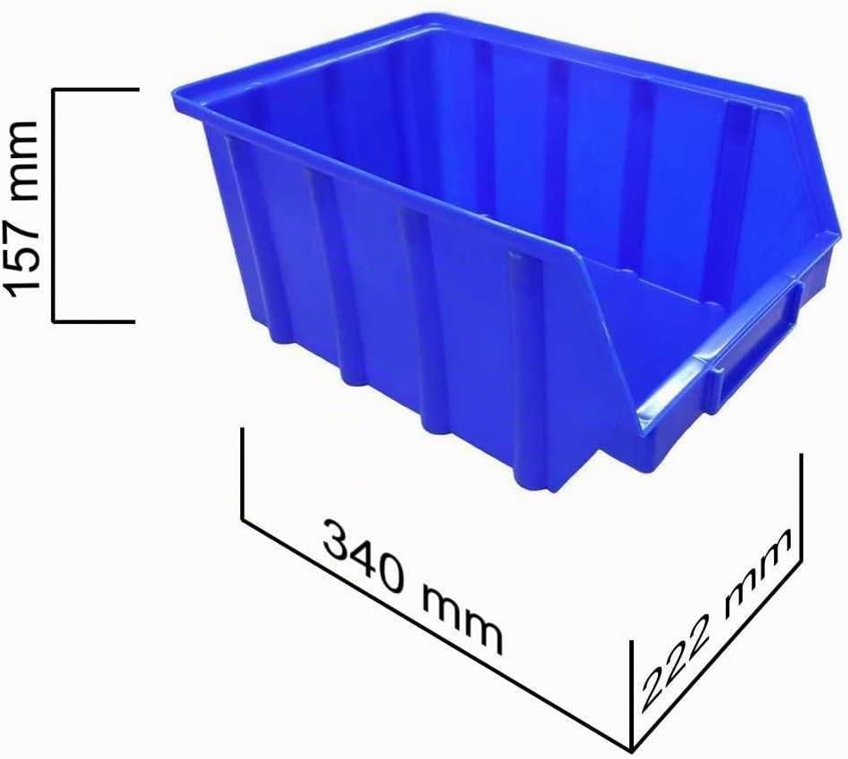 15 Stapelboxen Blau Gr.4 | aus hochwertigem Kunststoff | mit Schildcheneinschub | Lagerkisten | Schr