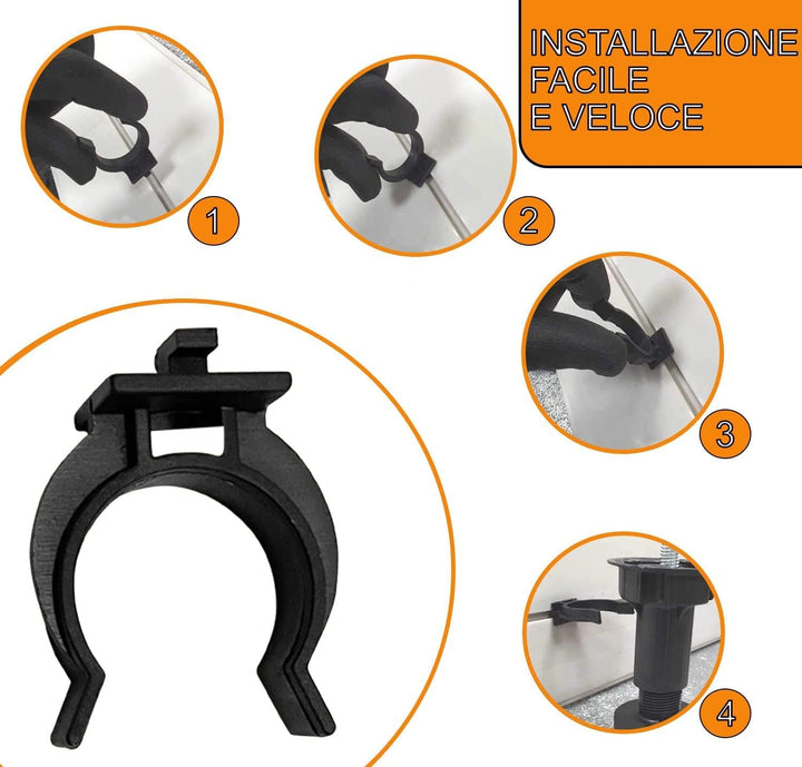 Universalhaken für Küchensockel - Haken für Sockelleisten Küche (ABS, 8 Stück) Acrylnitril-Butadien-