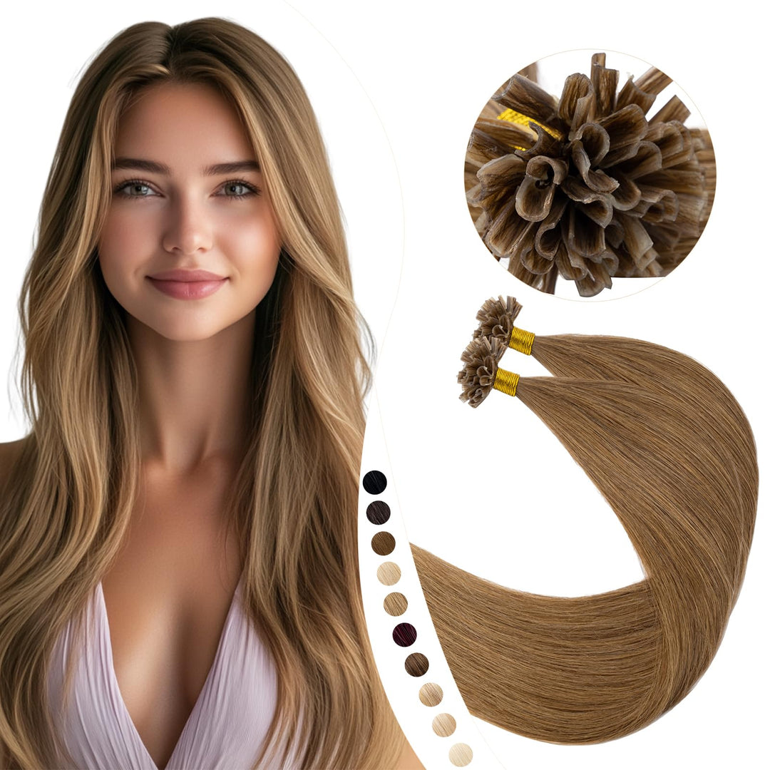 Elailite Bonding Extensions Echthaar Haarverlängerung Haarverlängerung Keratin 100% Remy Haar 1g Pro