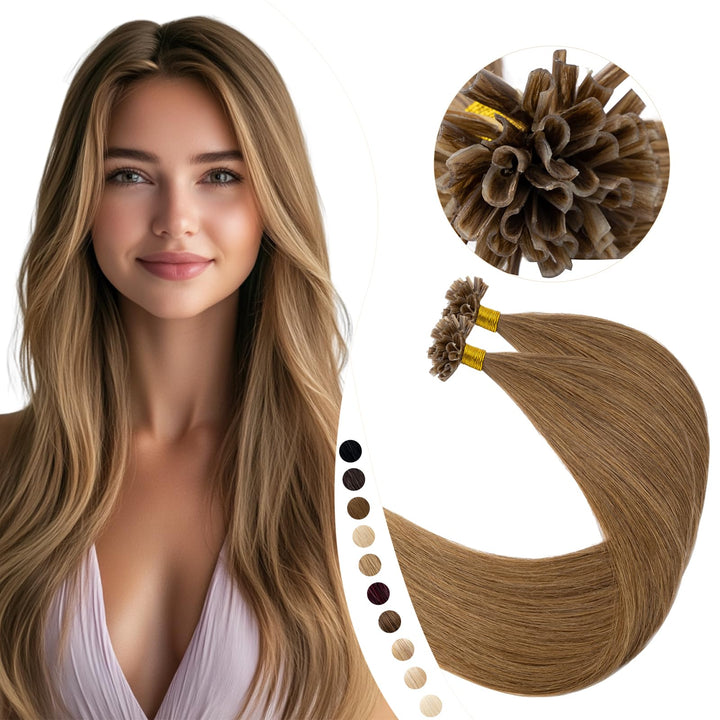 Elailite Bonding Extensions Echthaar Haarverlängerung Haarverlängerung Keratin 100% Remy Haar 1g Pro